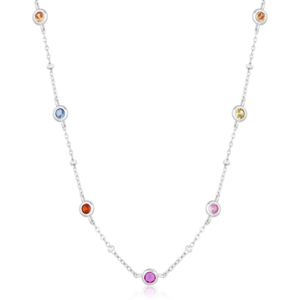 SOFIA strieborný náhrdelník s farebnými zirkónmi IS028CT523RHMU