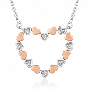SOFIA DIAMONDS zlatý náhrdelník so srdiečkom a diamantom 0,02 ct GEMCS28514-14