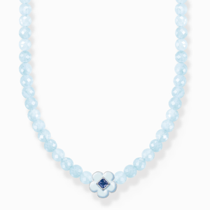 THOMAS SABO náhrdelník Flower with blue jade beads KE2182-496-1
