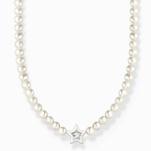 THOMAS SABO náhrdelník White pearls and star KE2198-149-14-L42V