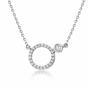 SOFIA zlatý náhrdelník s kruhom a zirkónom GEMCS28441-17