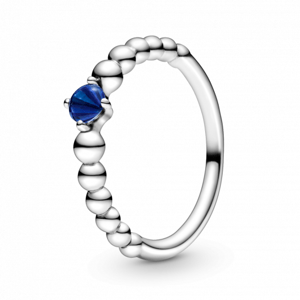 PANDORA prsteň s krištáľom vo farbe morská modrá 198867C12