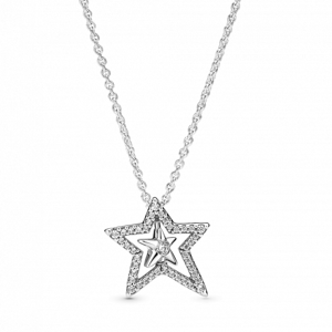 PANDORA náhrdelník Asymetrické hviezdy 390020C01-45
