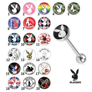 Oceľový piercing do jazyka - rôzne motívy Playboy - Symbol: PB14