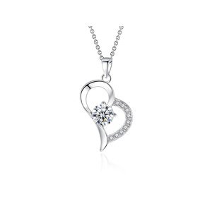 Linda's Jewelry Strieborný náhrdelník so srdcom Romantika Ag 925/1000 INH130