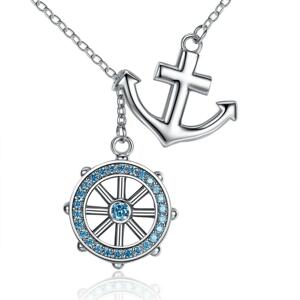 Linda's Jewelry Strieborný náhrdelník so zirkónmi Sailor Ag 925/1000 INH030