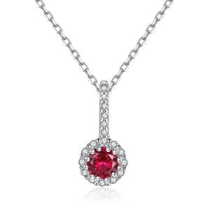 Linda's Jewelry Strieborný náhrdelník Červený Kvietok Ag 925/1000 INH153
