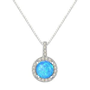 Linda's Jewelry Strieborný náhrdelník Opálový Svet Ag 925/1000 INH162