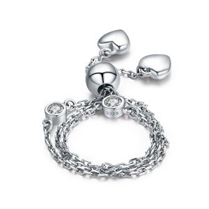 Linda's Jewelry Strieborný náramok Dve Malá Srdce Ag 925/1000 INR103