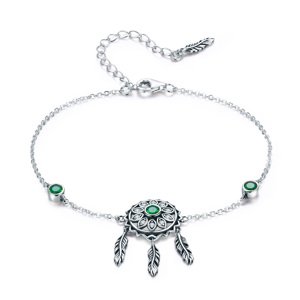 Linda's Jewelry Strieborný náramok Lapač snov Zelené Slnko Ag 925/1000 INR106