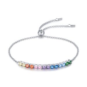 Linda's Jewelry Strieborný náramok Rainbow Line Ag 925/1000 INR126