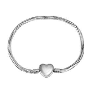 Linda's Jewelry Náramok DIY Srdce Klip chirurgická oceľ INR170 Dĺžka: 18